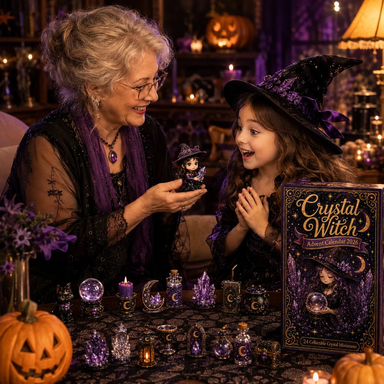 🔮 2026 Crystal Witch Advent Calendar | 24 Days of Mystical Miniatures, Crystal-Inspired Surprises & Witchy Fantasy Charm ✨
