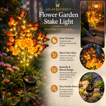 🦋 Solar Butterfly Flower Garden Lights