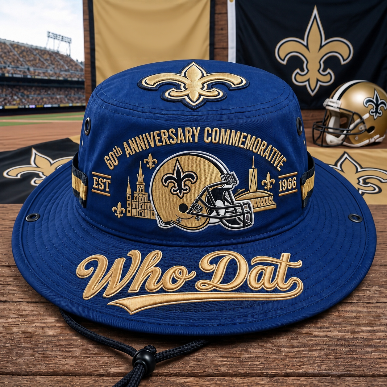 🇺🇸 Last Day Promo: 49% OFF⚜️🏈Who Dat 60th Anniversary commemorative Boonie Hat