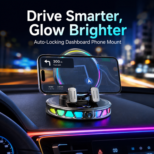 ✨RGB Smart Auto-Clamping Dashboard Car Phone Mount