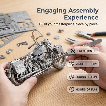 Silver Motorcycle 3D Metal Assembly Puzzle