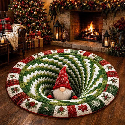 🎄3D-Weihnachtswichtel-Teppich mit optischer Täuschung | Lustige, festliche Must-have-Wohndeko⭐🏠🎁