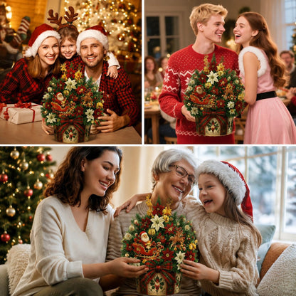 🌲 Pop-Up Christmas Tree Card ✨ Turns Into Freestanding Festive Table Decor