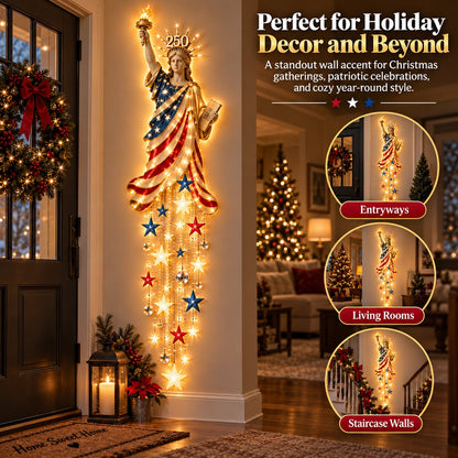 🇺🇸🗽 Liberty 250 Starfall Wall Glow – Patriotic Anniversary Lighted Keepsake
