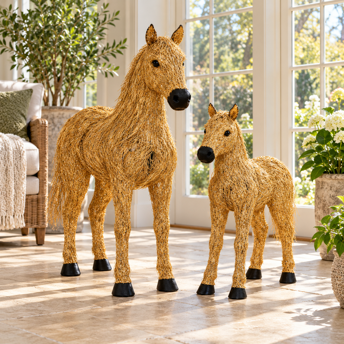 🐴✨ Illuminated Christmas Set With Two Horses