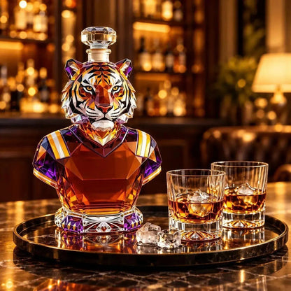 Geometric Crystal Tiger Whiskey Decanter
