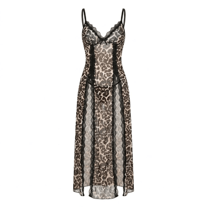 Sheer Floral Rose Print Maxi Dress