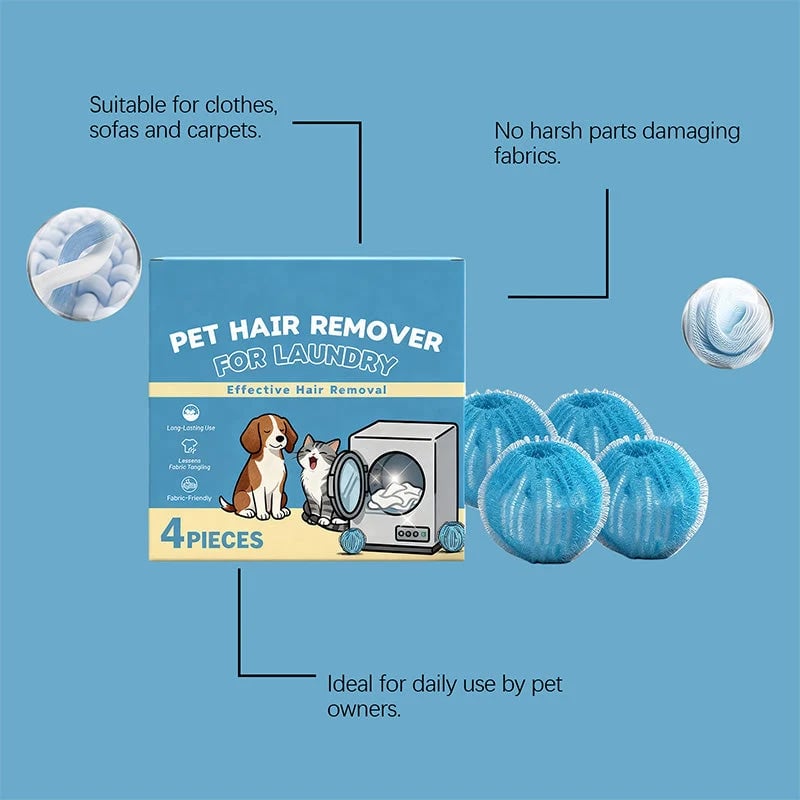 🐾🧺 Fur-Catching Laundry Helpers – Reusable Balls for Cleaner Pet-Hair Loads