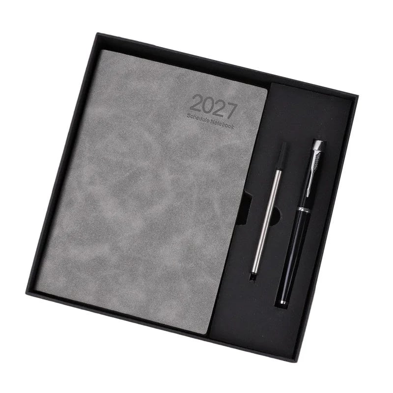 📔50% OFF NOW! 2027 Minimalist Daily Planner Notebook‑ 365‑Day Layout Journal, Lay‑Flat Binding Ink‑Proof Paper PU Cover Agenda for Time Management