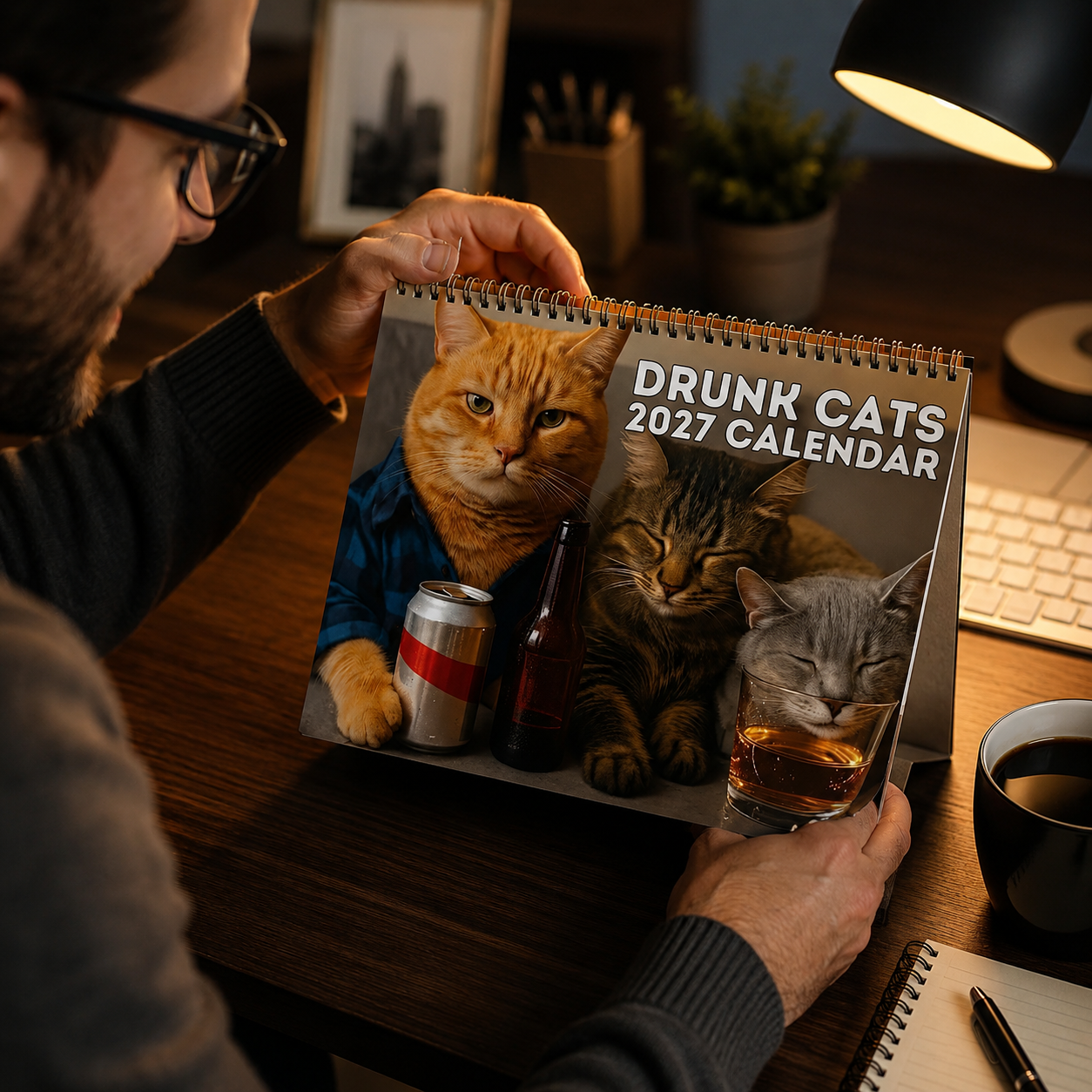 🔥Last Day 50% OFF 🍺🐱Drunk Cats 2027 Calendar