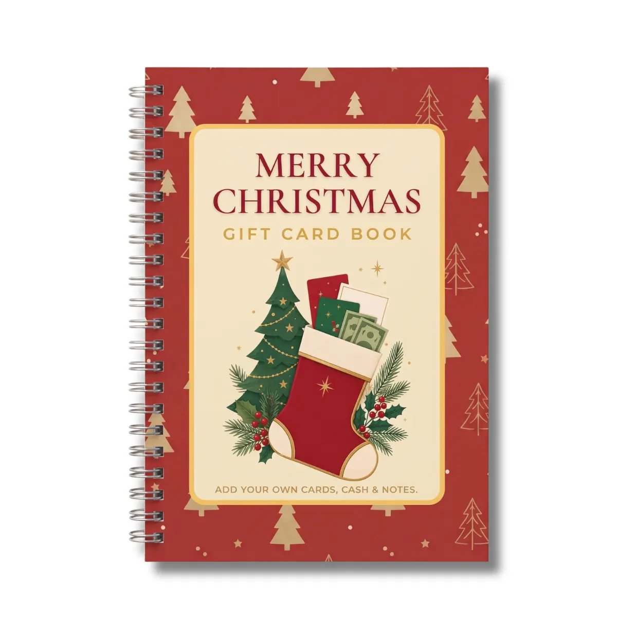 🎁🎅 Merry Christmas Gift Card Book – 14 Festive Pages, Holds Up to 22 Gift Cards