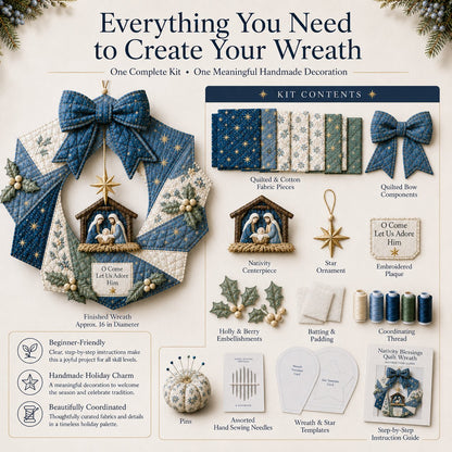 🔥HOT SALE🔥🎄Beginner-Friendly DIY Christmas Fabric Wreath Kit Collection | Complete Kit with Coordinated Fabrics, Wreath Materials & Step-by-Step Guide Included 💕