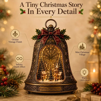 🎉🎄 Christmas Village Infinity Bell – Lighted 3D Holiday Decor