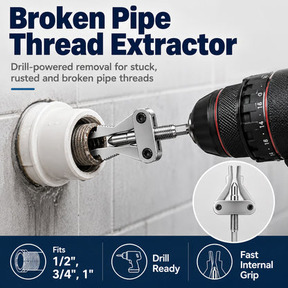 🔥HOT SALE🔥🛠️ Broken Pipe Thread Extractor | Fast Drill-Powered Broken Fitting Removal Tool