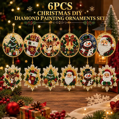 🔥LAST DAY 50% OFF - 🎄6-Piece Christmas DIY Diamond Painting Ornament Set