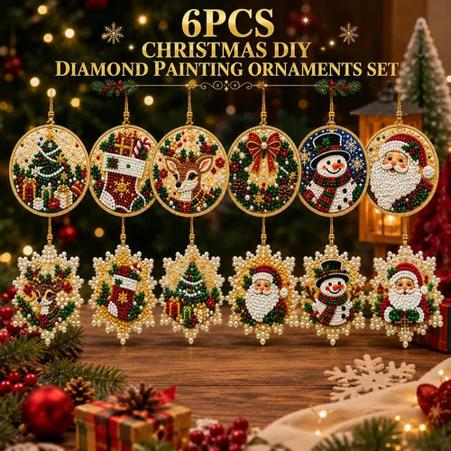🔥LAST DAY 50% OFF - 🎄6-Piece Christmas DIY Diamond Painting Ornament Set