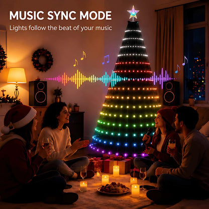 App‑Controlled Christmas Tree Light String, DIY Programmable Music Sync Fairy Lights | Create Custom Holiday Lighting Displays