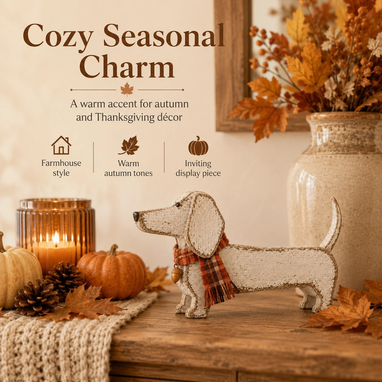 Autumn Dachshund Wooden Decor