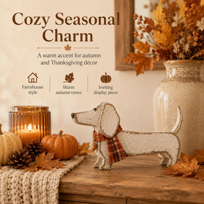 Autumn Dachshund Wooden Decor