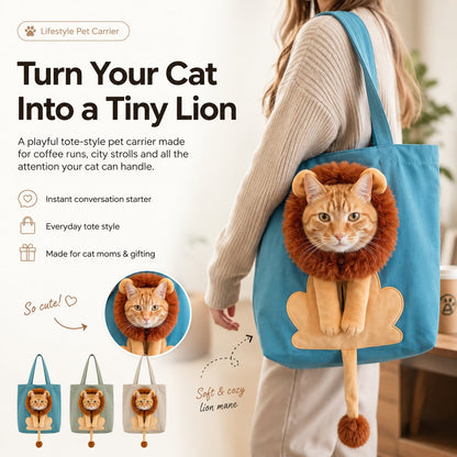 🦁🐱 Lion Mane Cat Carrier Tote