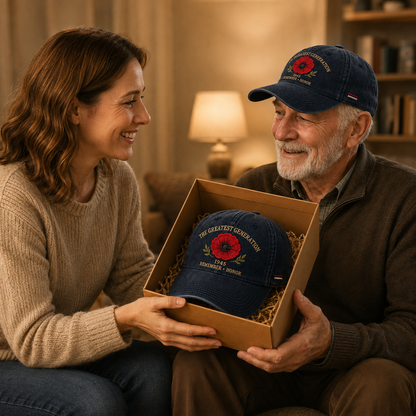 The Greatest Generation 1945 Memorial Poppy Cap – Remember & Honor