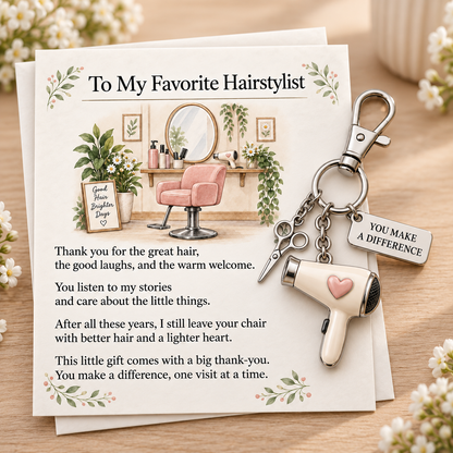 ✨ The 'You Make a Difference' Appreciation Gift Set – Keychain & Greeting Card ✨
