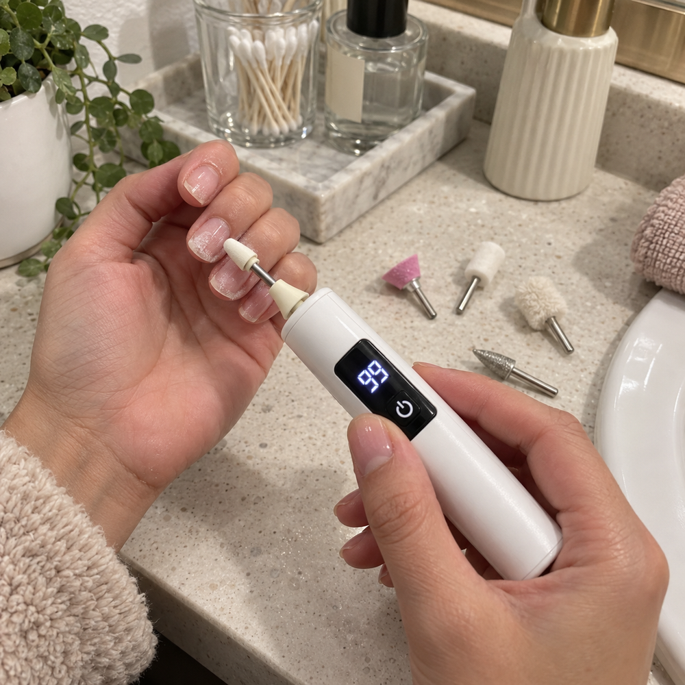 Using electric nail drill
