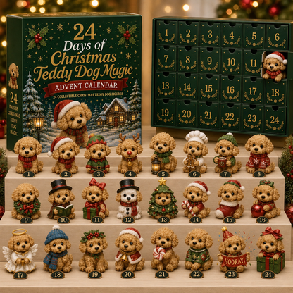 🐶 24 Days of Christmas Teddy Dog Magic Advent Calendar – 24 Collectible Holiday Puppy Surprises