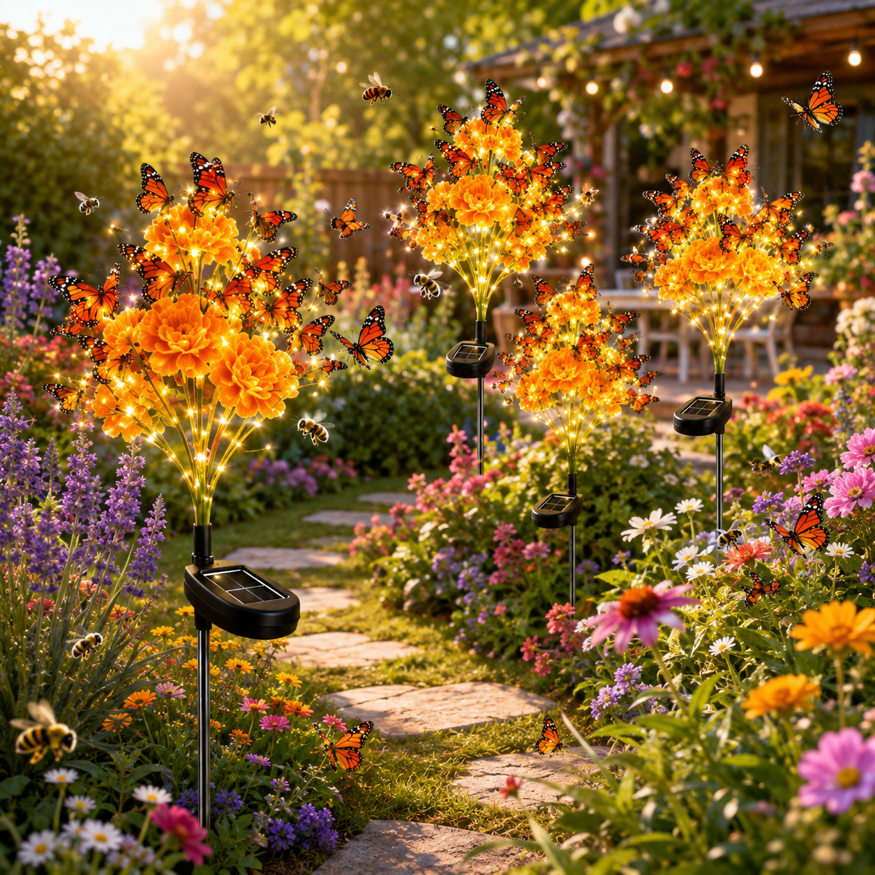 🦋 Solar Butterfly Flower Garden Lights