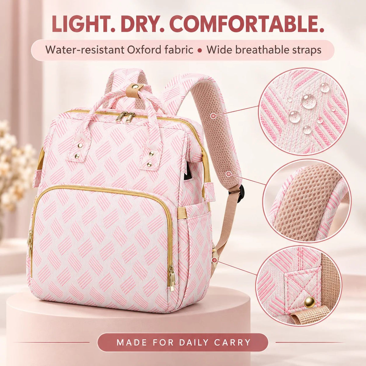 🍼3-in-1 Diaper Bag Backpack with Fold-Out Changing Station🍼