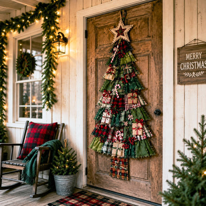 🎄Beginner-Friendly DIY Oversized Patchwork Christmas Tree Door Hanging Kit | Complete Kit with All Tools & Step-by-Step Guide Included 💕