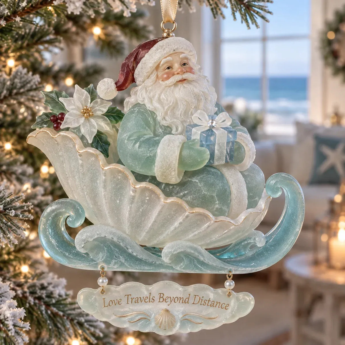 🎄Coastal Santa Christmas Ornament