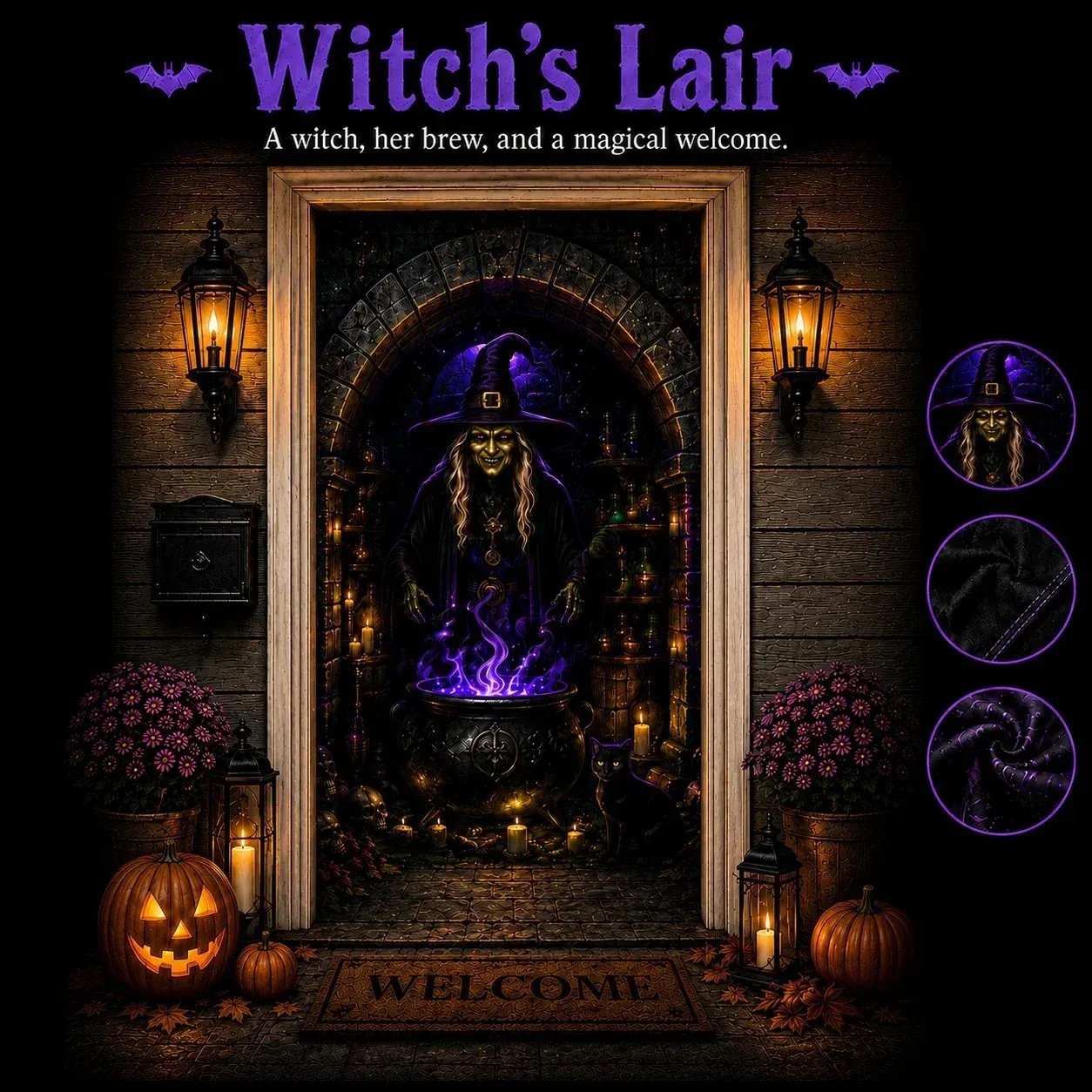 👻🚪 Haunted Gateway Illusion Curtain – 5 Spooky Doorway Scenes for Halloween