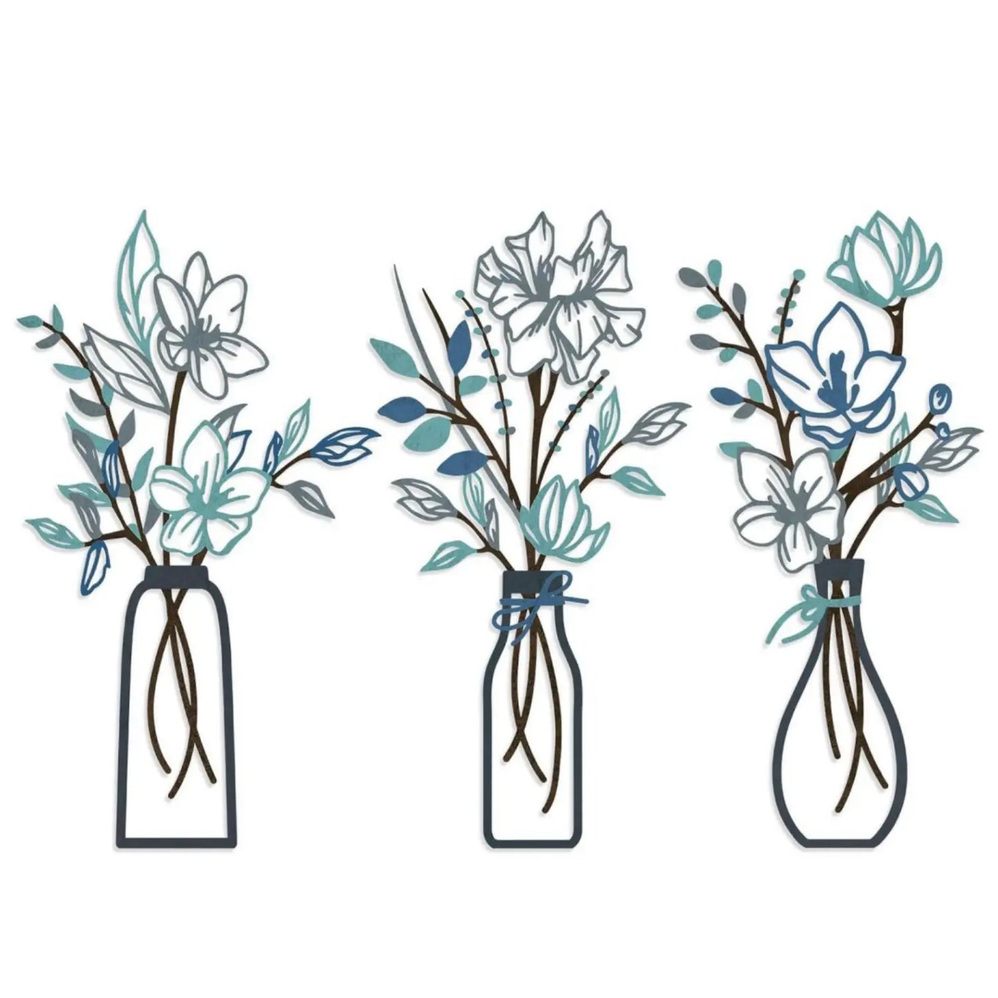 🌸3 Pcs Metal Flowers Wall Art