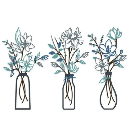 🌸3 Pcs Metal Flowers Wall Art