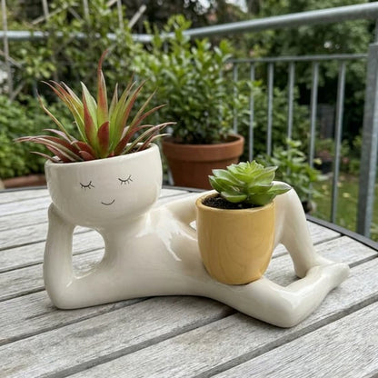 🌵 Double Plant Pot with a Funny Twist – Grow Two Plants in One Cute Planter 🌿