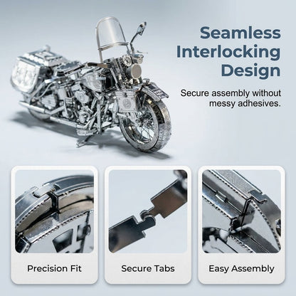 Silver Motorcycle 3D Metal Assembly Puzzle