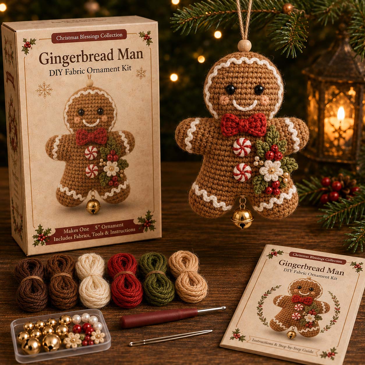 🎄 Christmas Character Fabric Ornament DIY Kit