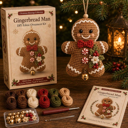 🎄 Christmas Character Fabric Ornament DIY Kit