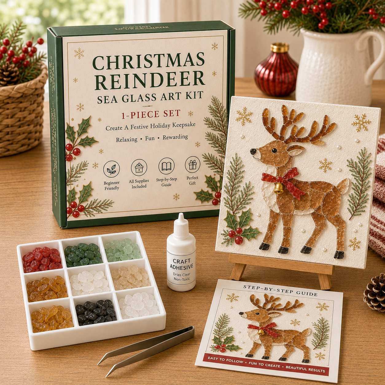 🎄 Christmas Sea Glass Art Kit