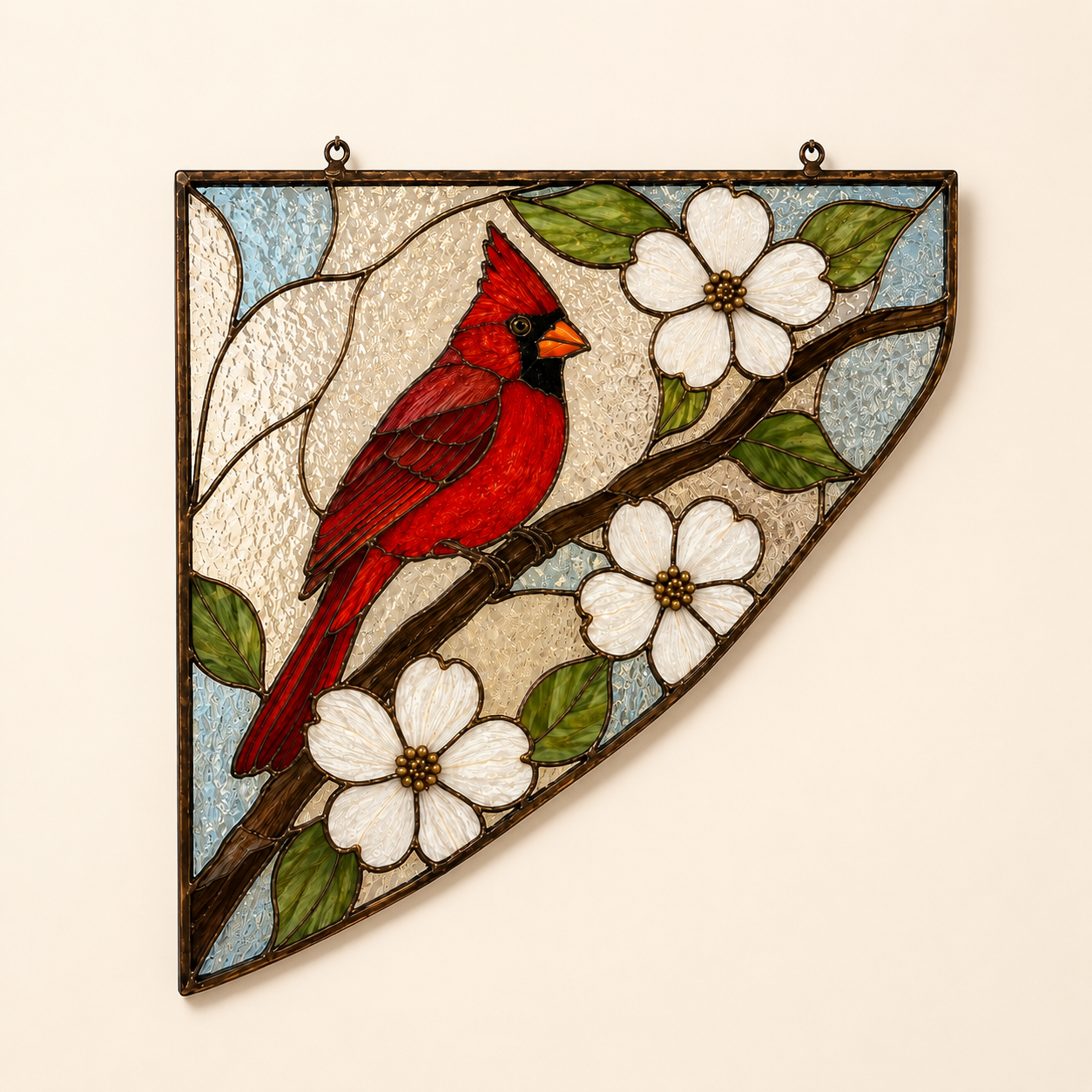 Nature’s Light Stained Glass Doorway Corner Suncatcher – Honeybee, Hummingbird & Cardinal