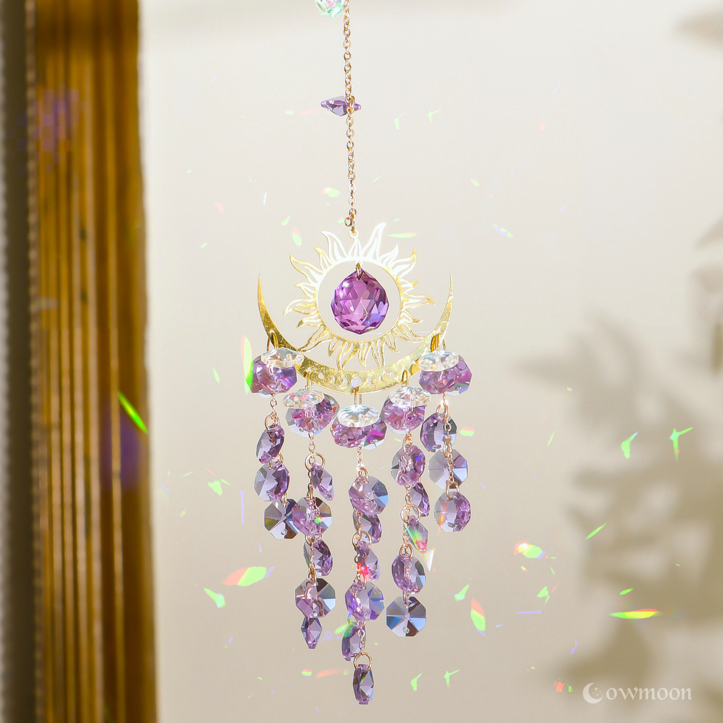 🌈Sunburst Crystal Light Catcher – Handmade Bohemian Style Light Catcher