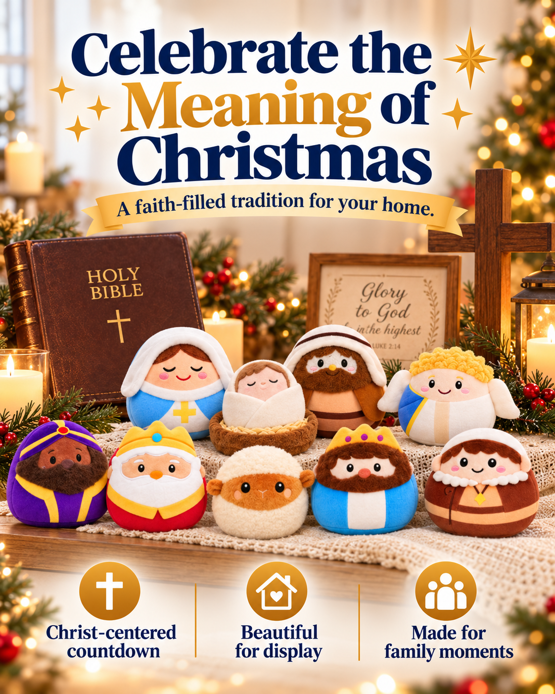 24 Days of Nativity Surprises – Plush Christmas Advent Calendar for Kids