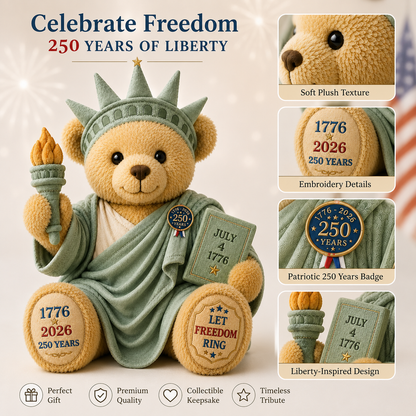 1776–2026 Liberty Legacy Teddy Bear – 250th Anniversary Commemorative Plush Keepsake