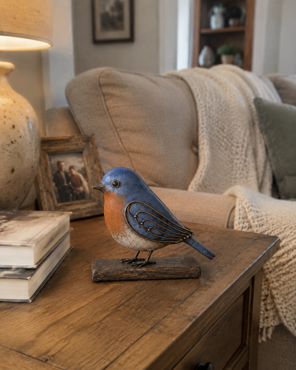 Rustic Songbird Figurines – Meaningful Cardinal, Bluebird & Chickadee Home Decor Gifts
