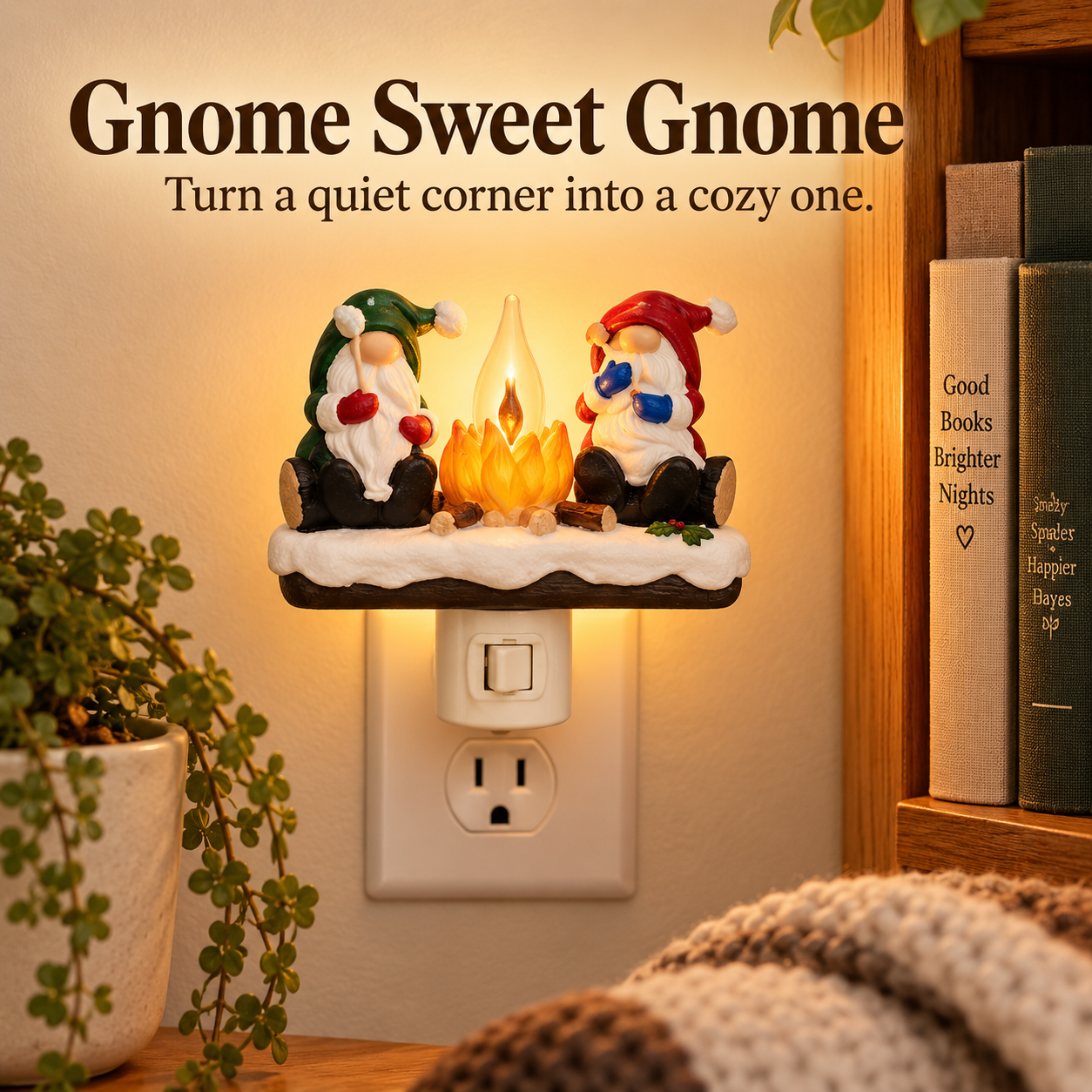 Gnome Christmas plug-in decorative night light