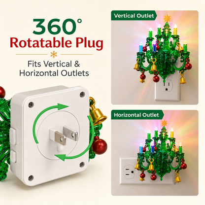 Magical Christmas Chandelier Night Light – Color-Changing Plug-In Holiday Glow