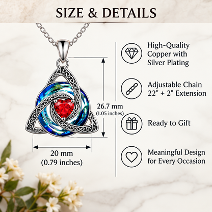 Celtic Heart Birthstone Necklace – Personalized Birth Month Gift