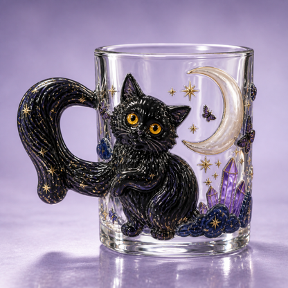3D Animal Glass Mug with Sculpted Tail Handle