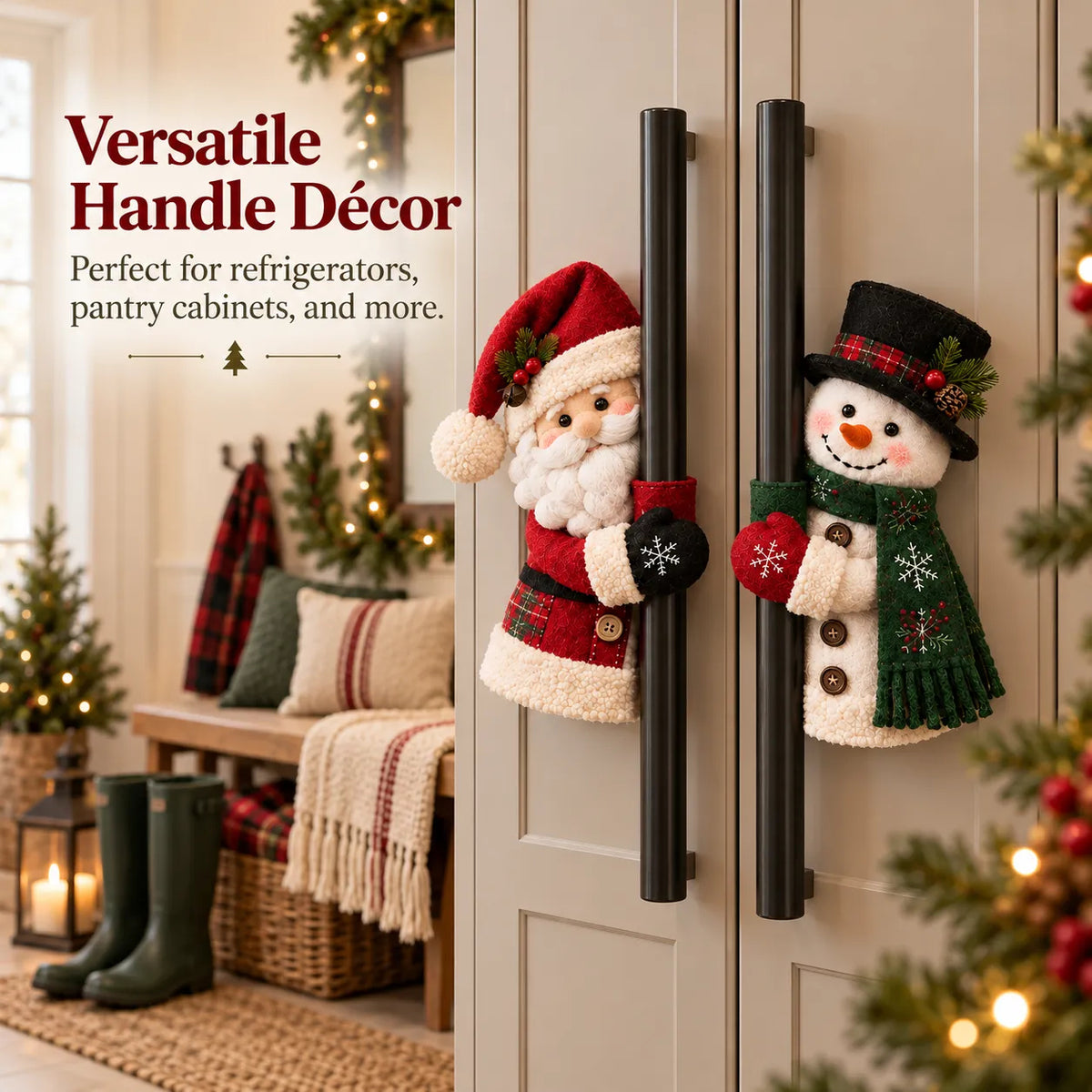 ☃️🎅Christmas Santa & Snowman Handle Huggers – Set of 2